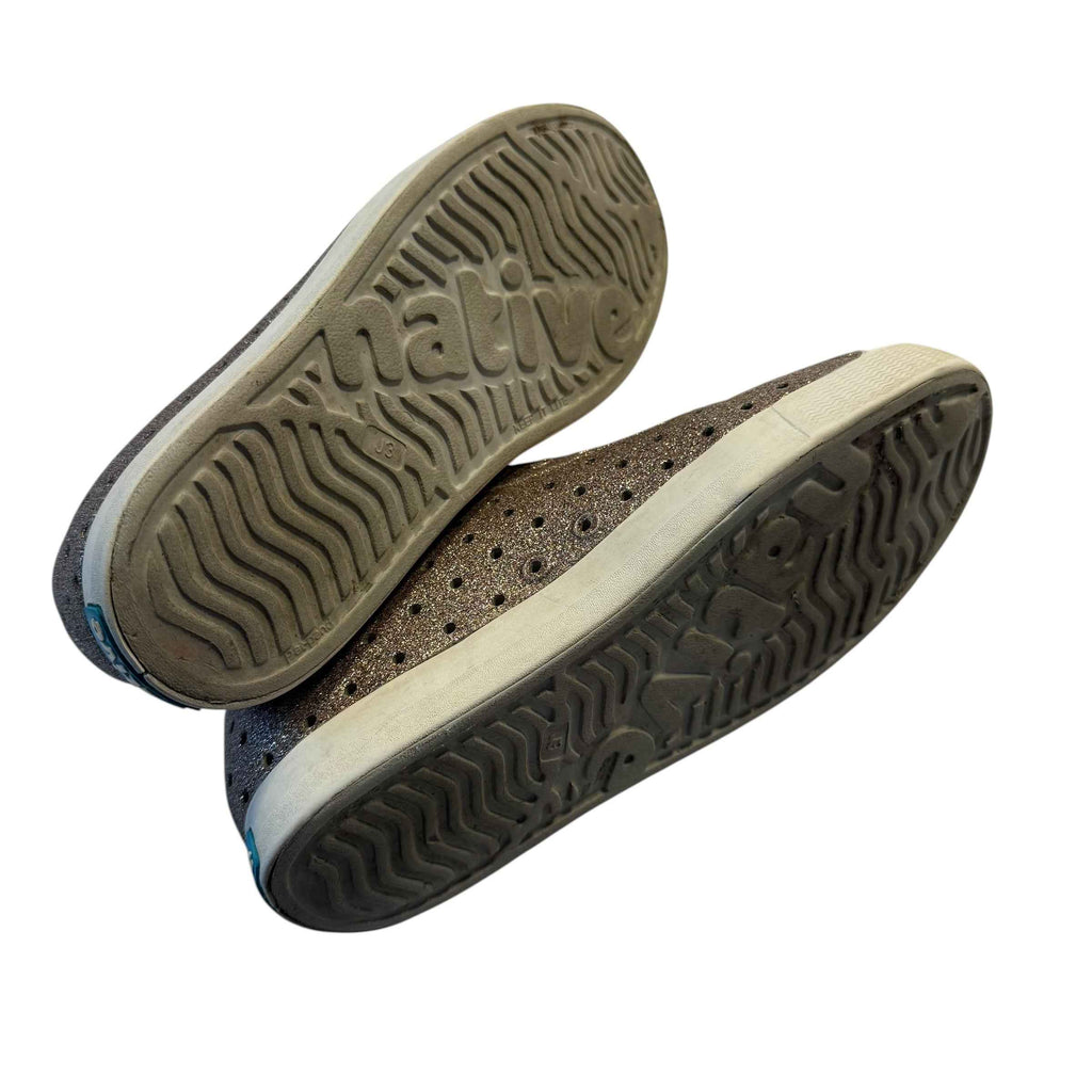 Native Shoes Jefferson Glitter Slip-On Sneakers Size J3 Big Kid - Ready Kids Canada