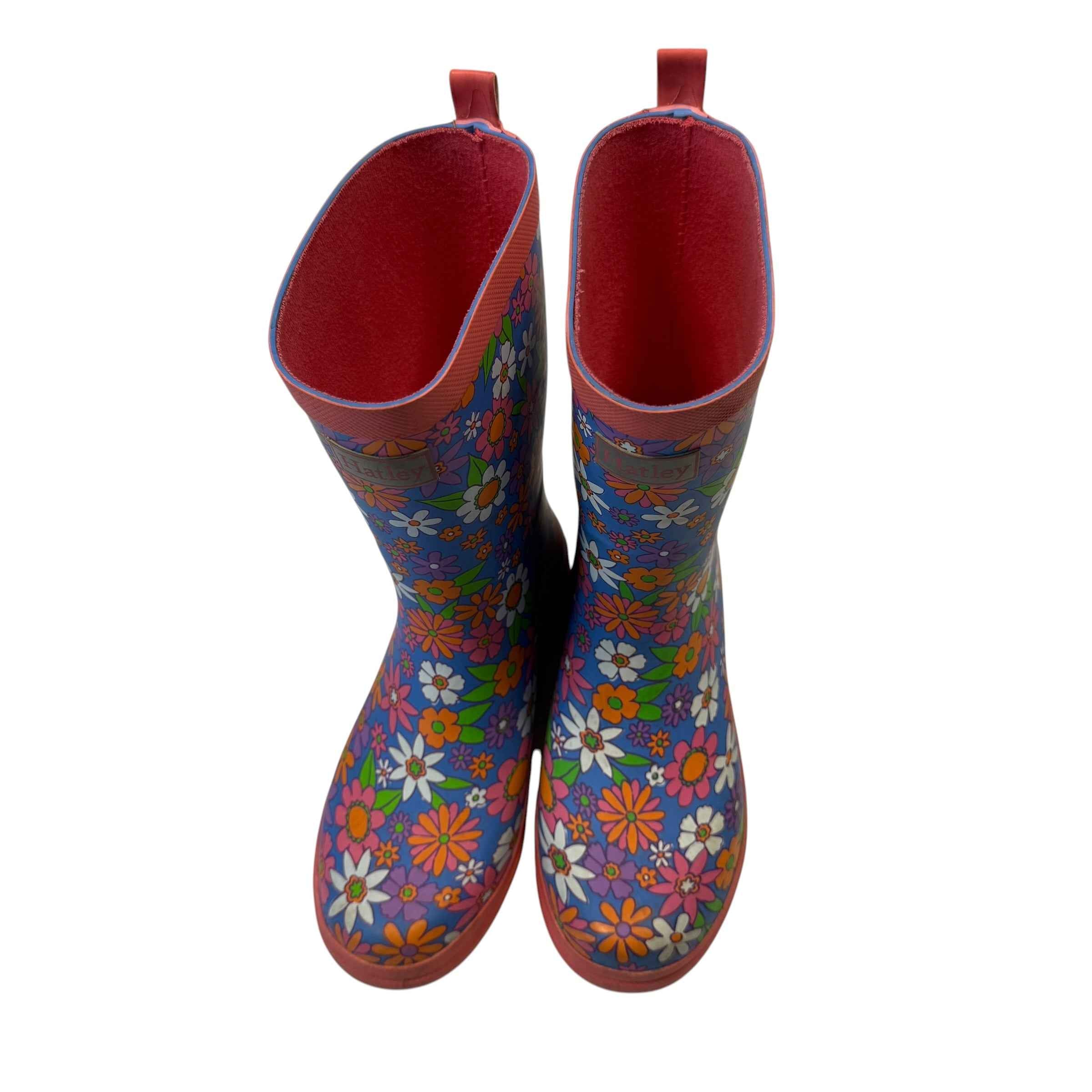 Hatley Retro Floral Big Kid Girls Size 4 Rain Boots