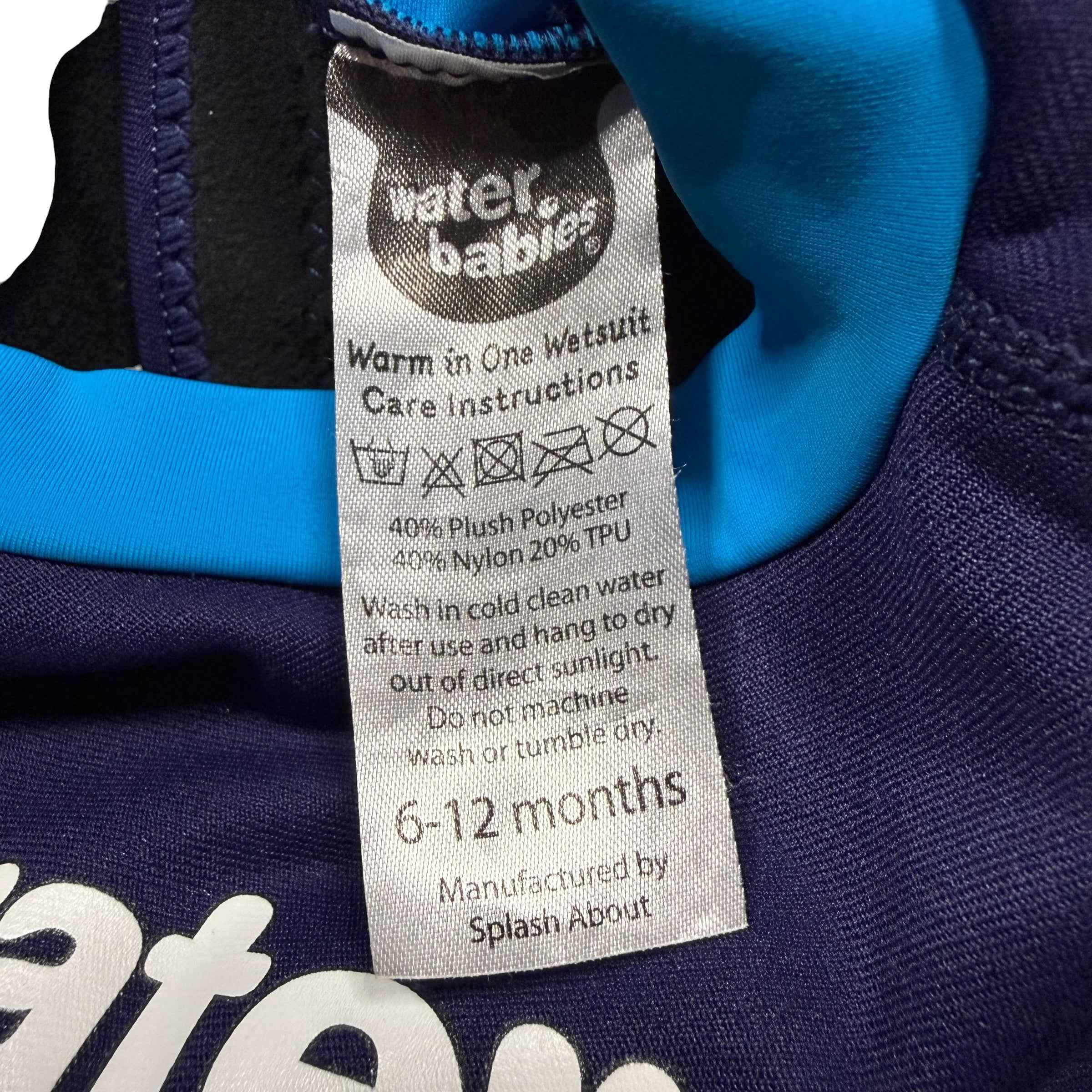 Water Babies Warm in One Wetsuit - Navy Blue, 6-12 Months - Ready Kids Canada