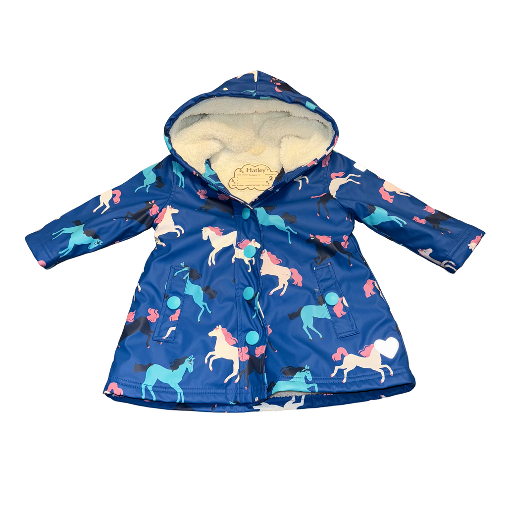 Hatley 2T Sherpa lined rain jacket coat colour changing