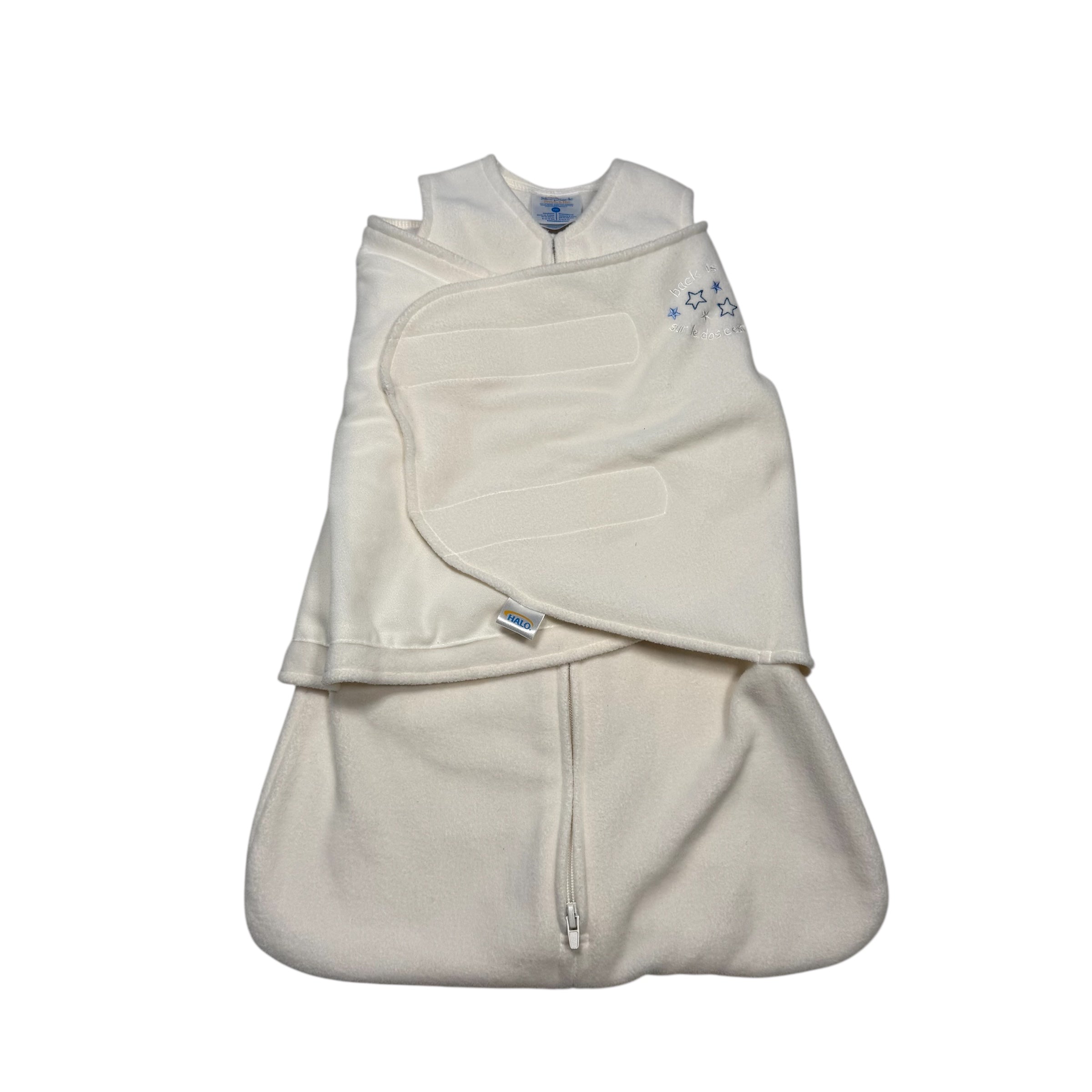 Halo Fleece Swaddle Sleep Sack Cream 5-12 lbs Newborn 0-3 Months