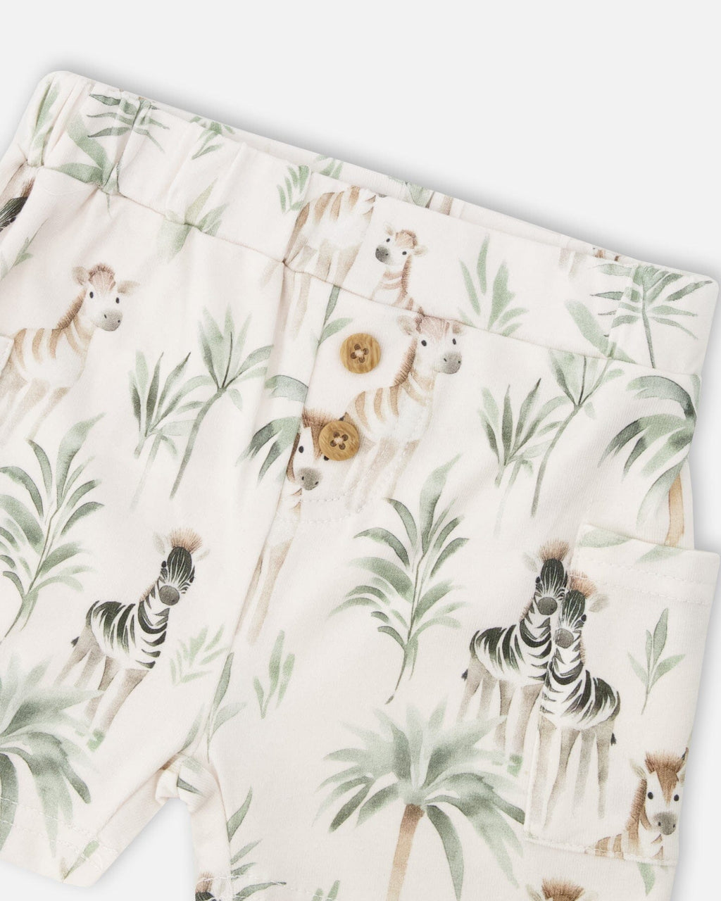 Deux Par Deux Cotton Rib Jersey T-Shirt And Organic Cotton Jersey Short Set Caramel And Beige Zebra Print NEW BNWT - Ready Kids Canada