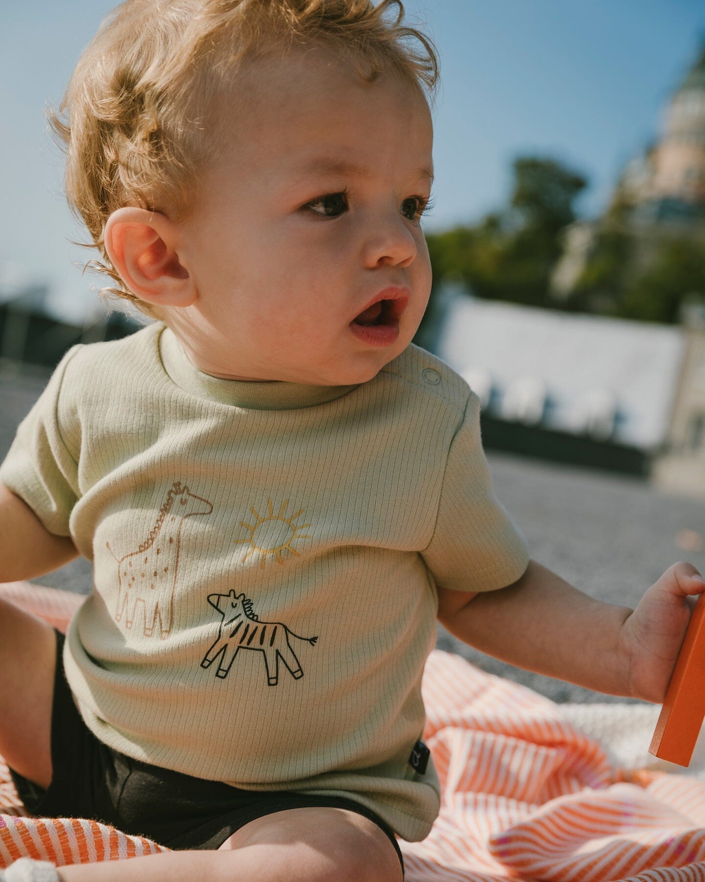 Deux Par Deux Cotton Rib Jersey T-Shirt And Organic Cotton Jersey Short Set Sage Green And Black NEW BNWT - Ready Kids Canada