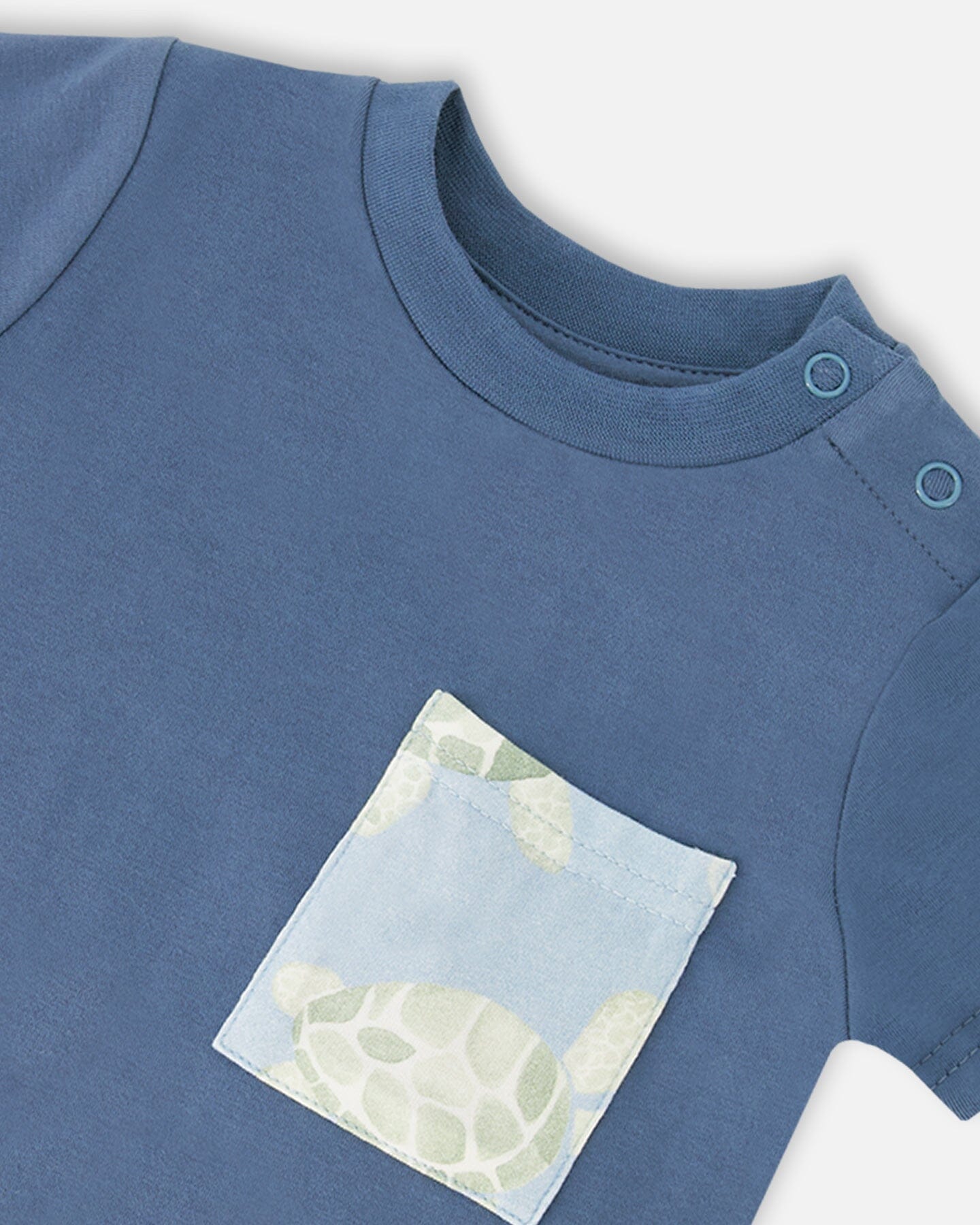 Deux Par Deux Organic Cotton Jersey T-Shirt And Pants Set Medium Blue And Blue Turtle Print NEW BNWT - Ready Kids Canada