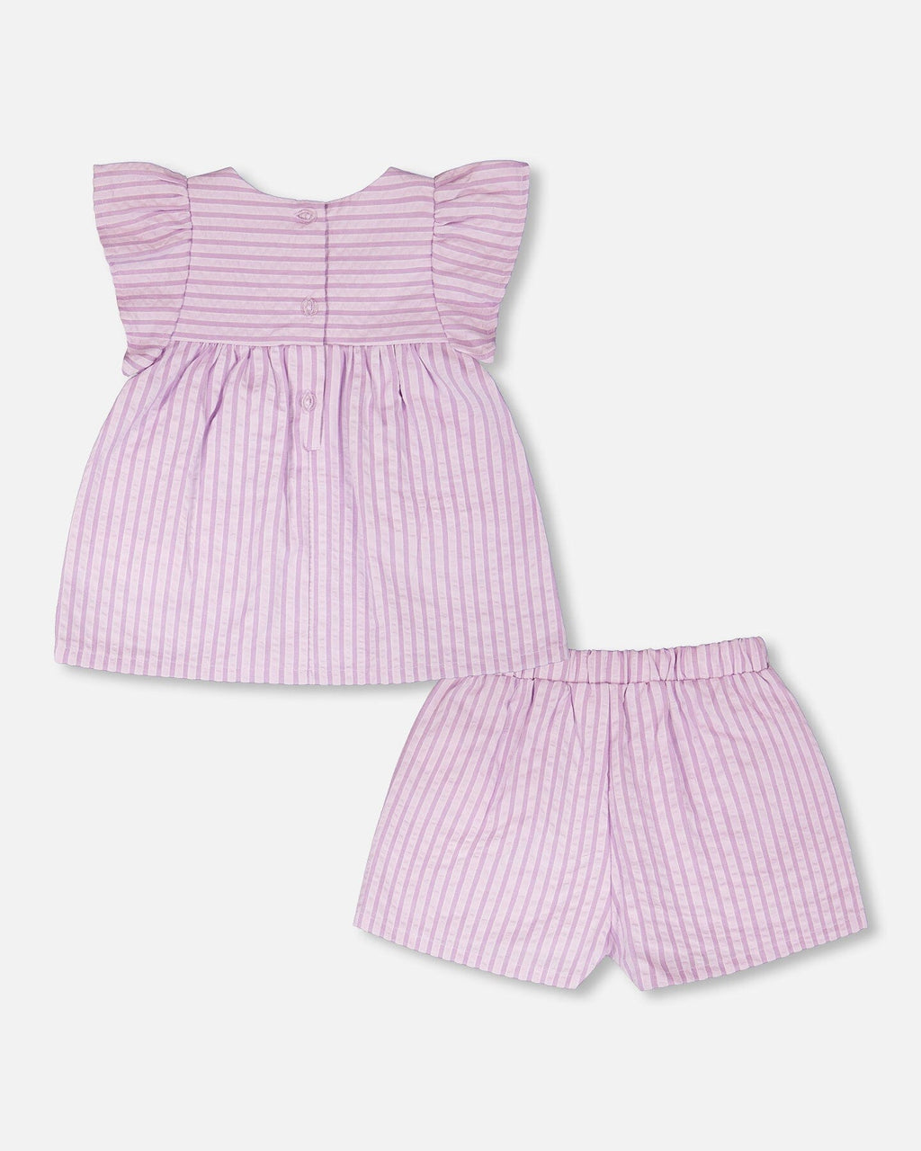 Deux Par Deux Top And Short Set Lavender Stripes NEW BNWT - Ready Kids Canada