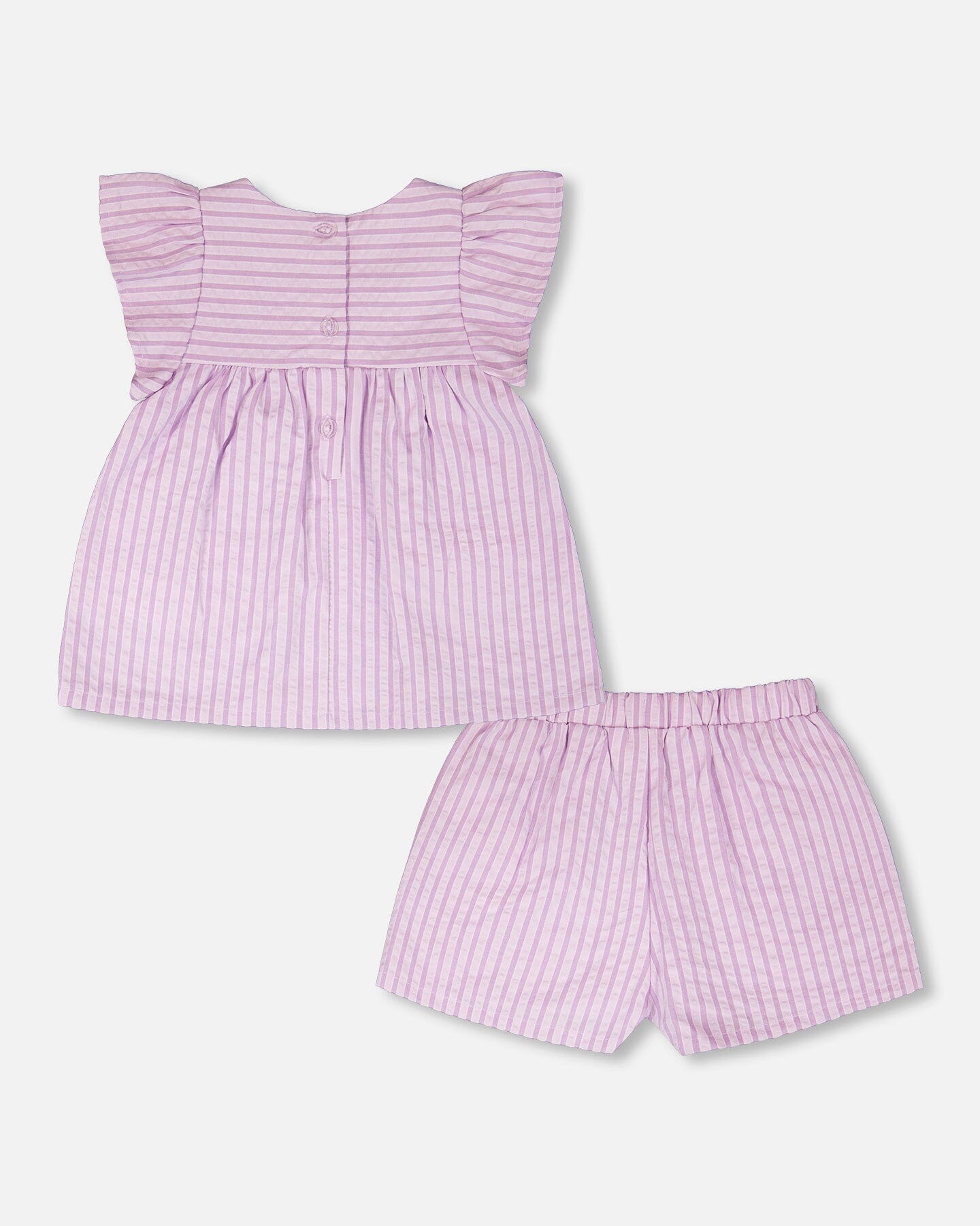 Deux Par Deux Top And Short Set Lavender Stripes NEW BNWT - Ready Kids Canada