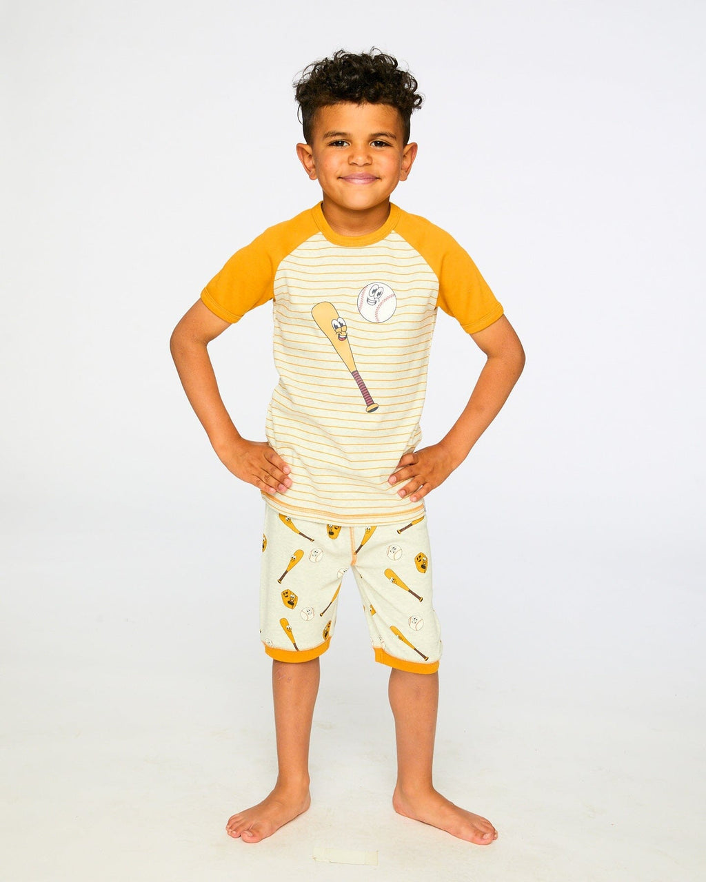 Deux Par Deux Organic Cotton Two-Piece Pyjama Set Grey Mix Baseball Print NEW BNWT - Ready Kids Canada