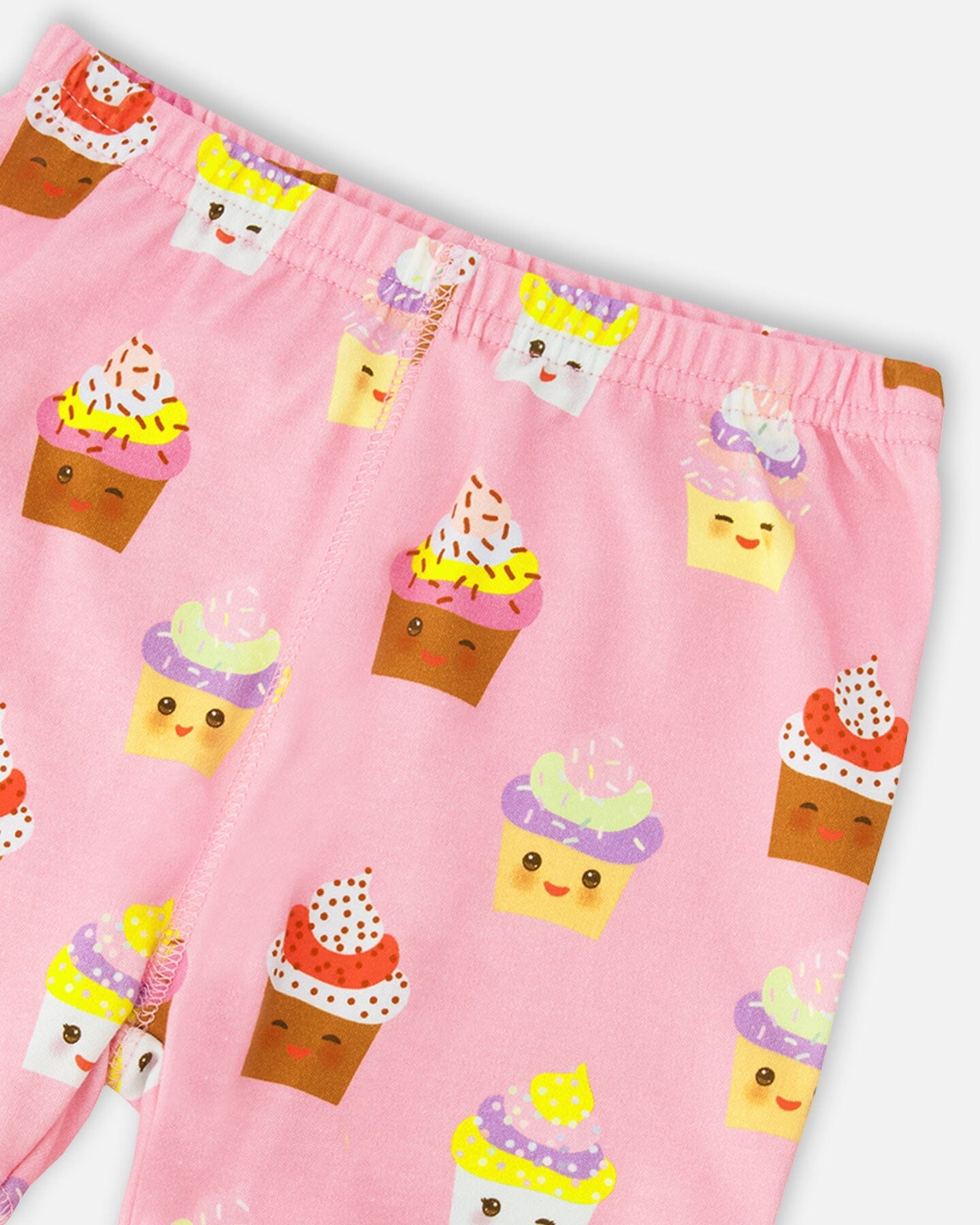 Deux Par Deux Organic Cotton Two-Piece Pyjama Set Pink Cupcake Print - Ready Kids Canada
