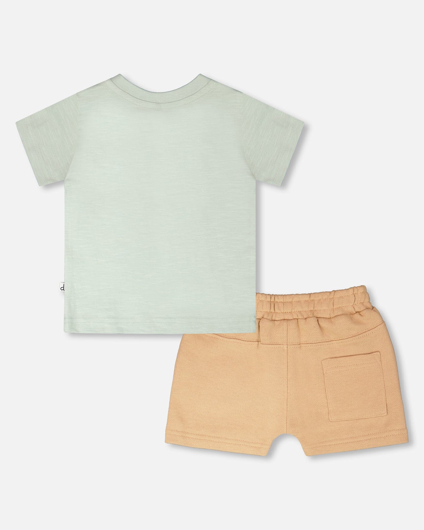 Deux Par Deux Organic Cotton T-Shirt And Short Set Mint Green And Beige NEW BNWT - Ready Kids Canada