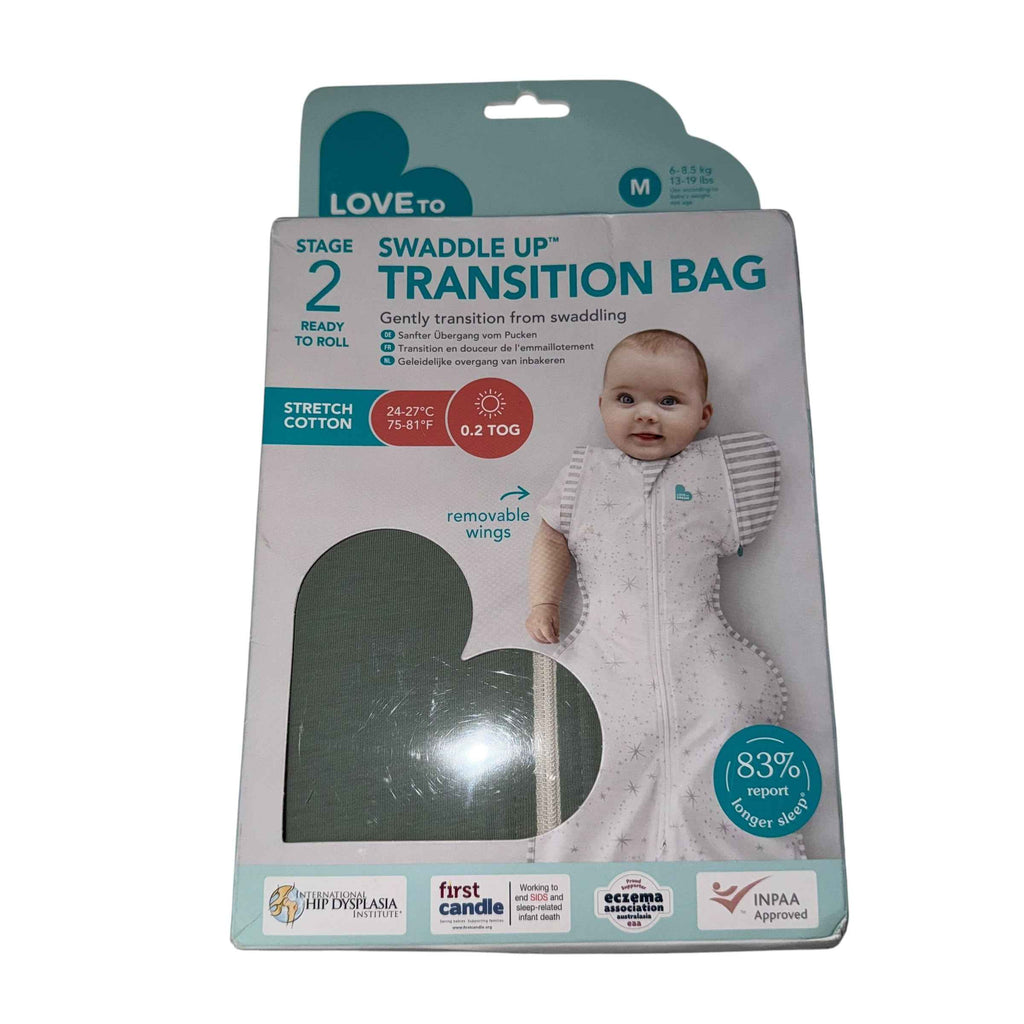 Love to Dream Swaddle Up Transition Bag Stage 2 – Sage Green (Medium, 0.2 TOG) - Ready Kids Canada