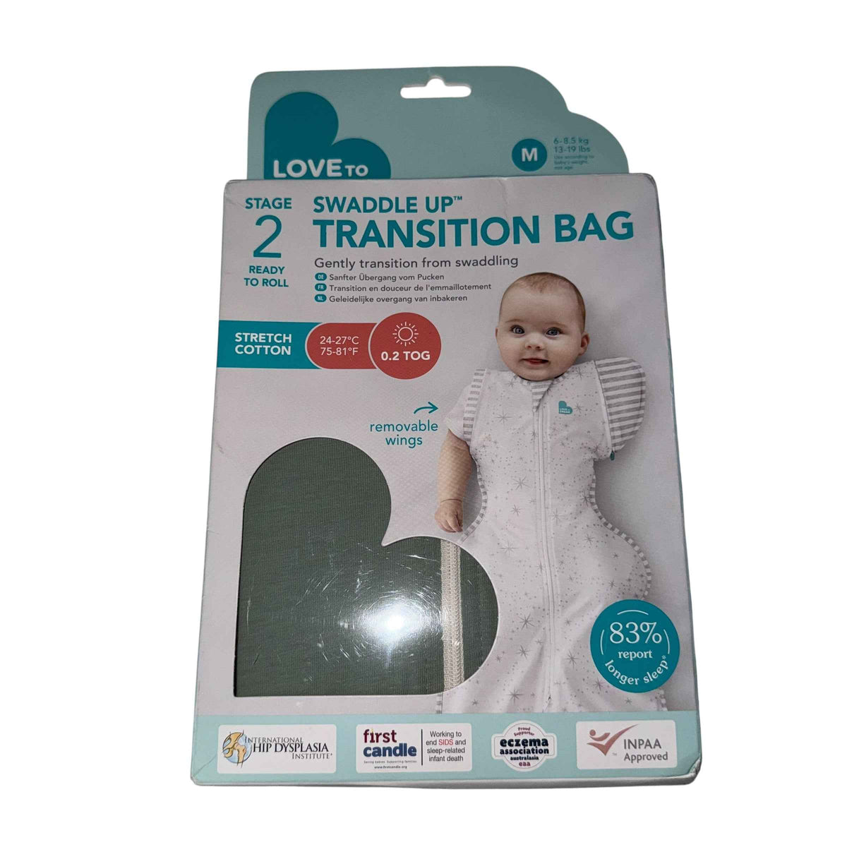 Love to Dream Swaddle Up Transition Bag Stage 2 – Sage Green (Medium, 0.2 TOG) - Ready Kids Canada