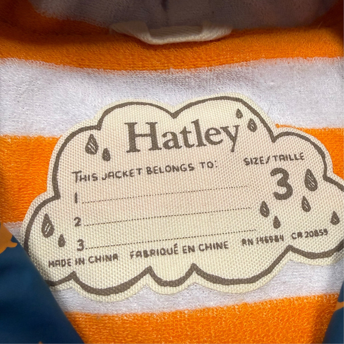 Hatley Whale Print Zip-Up Rain Jacket - Size 3 - Ready Kids Canada
