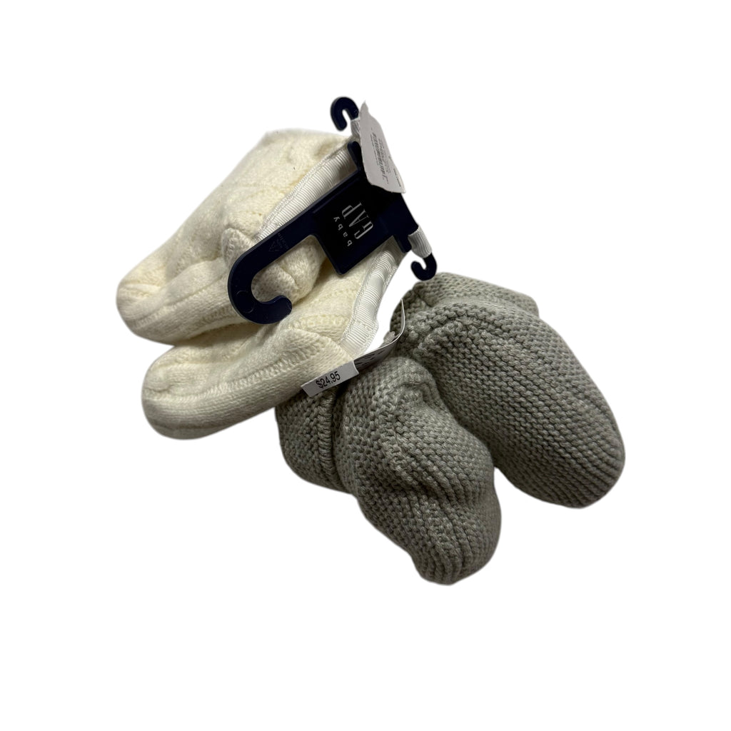 Baby Gap Knit Booties 2-Pack - Cream & Grey - 3-6 Months - New With Tags - Ready Kids Canada