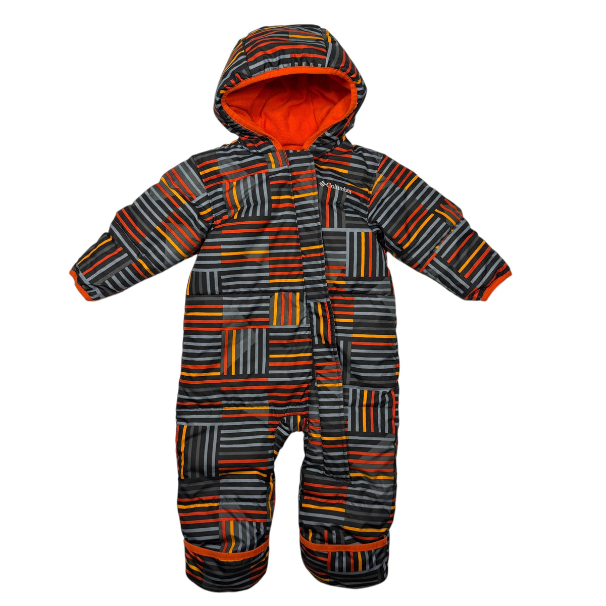 Columbia Down Bunting Snowsuit - Black & Orange Stripe - 12-18 Months - Ready Kids Canada