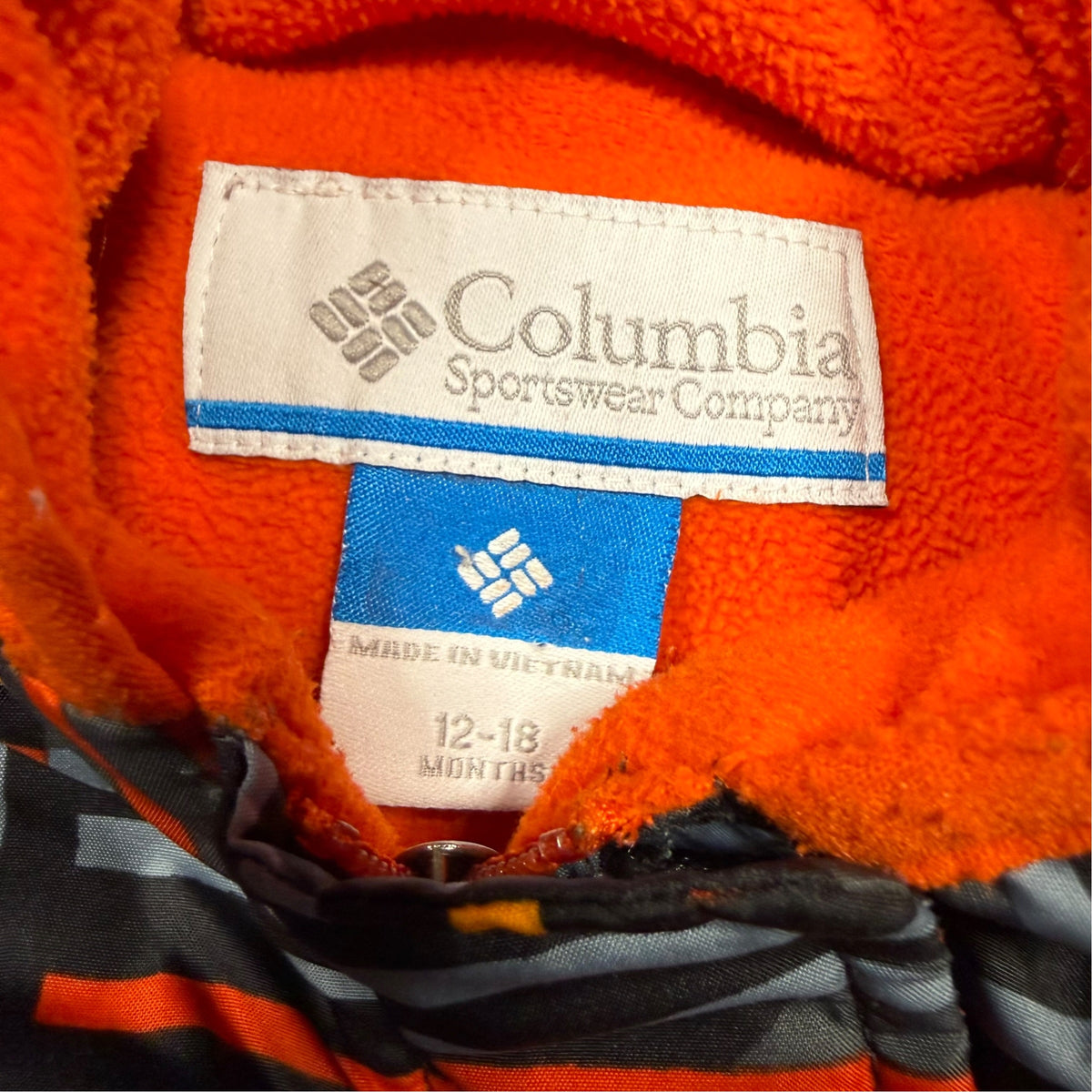 Columbia Down Bunting Snowsuit - Black & Orange Stripe - 12-18 Months - Ready Kids Canada