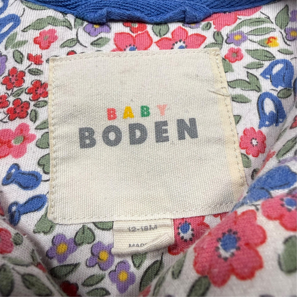 Baby Boden Sherpa Fleece Hoodie - Pink Floral - 12-18 Months - Ready Kids Canada