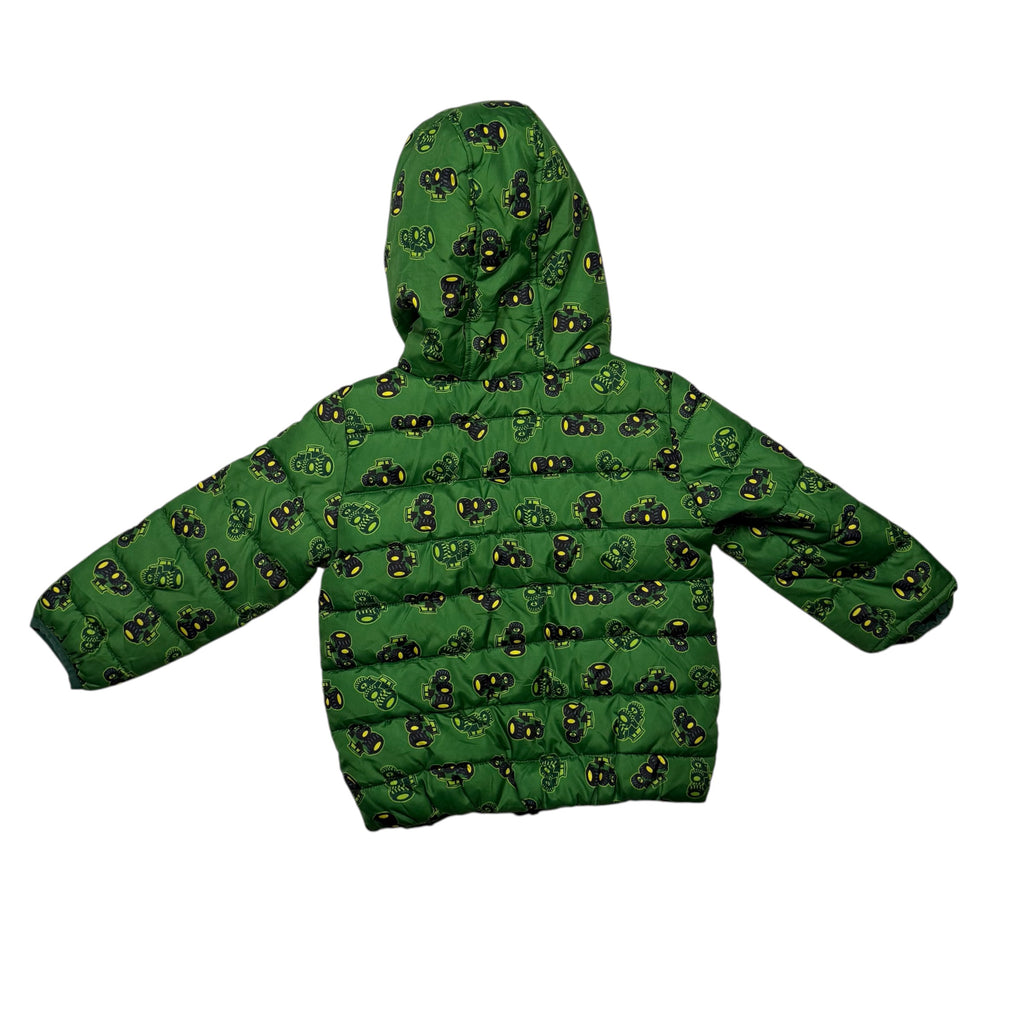 John Deere Tractor Print Puffer Jacket - Green - Size 3T - Ready Kids Canada