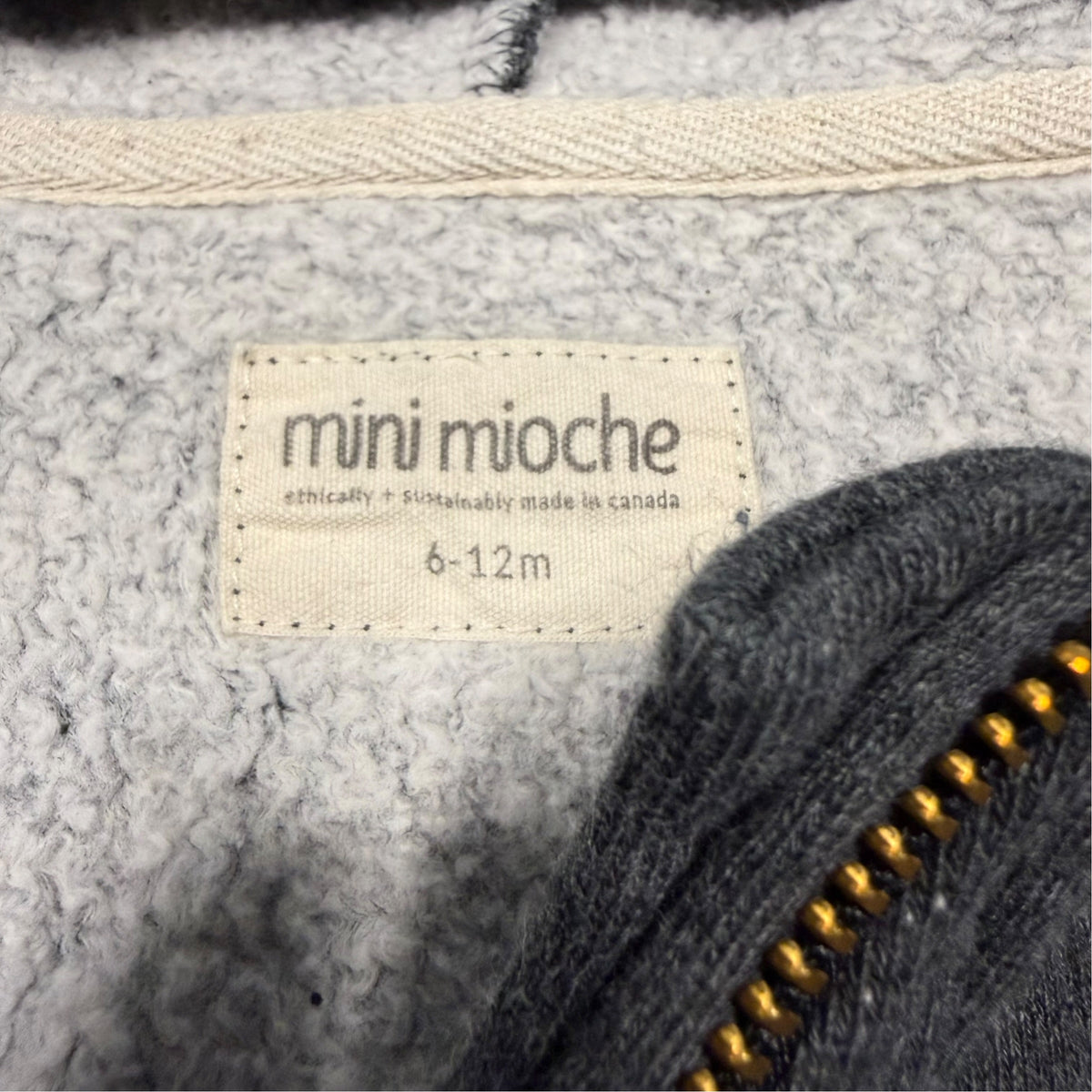 mini mioche Hooded Romper - Charcoal - 6-12 Months - Ready Kids Canada
