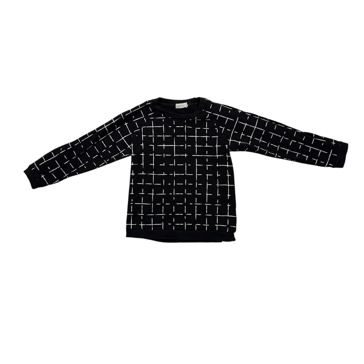 Miles Kids Grid Print Sweatshirt - Black - Size 4T - Ready Kids Canada