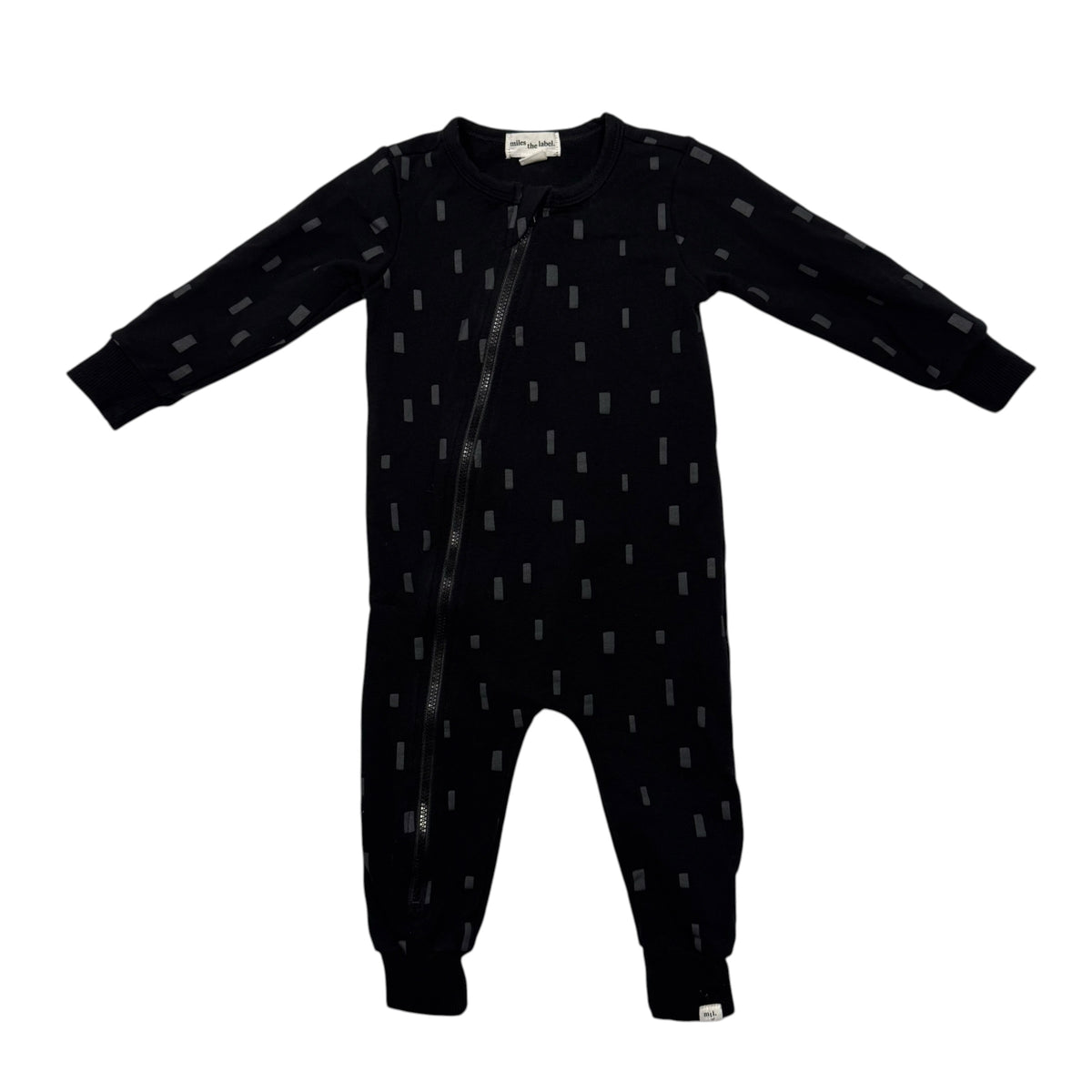 Miles the Label Baby Zip Romper - Black - 12 Months - Ready Kids Canada