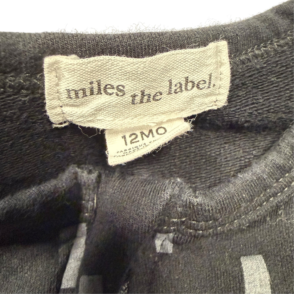 Miles the Label Baby Zip Romper - Black - 12 Months - Ready Kids Canada