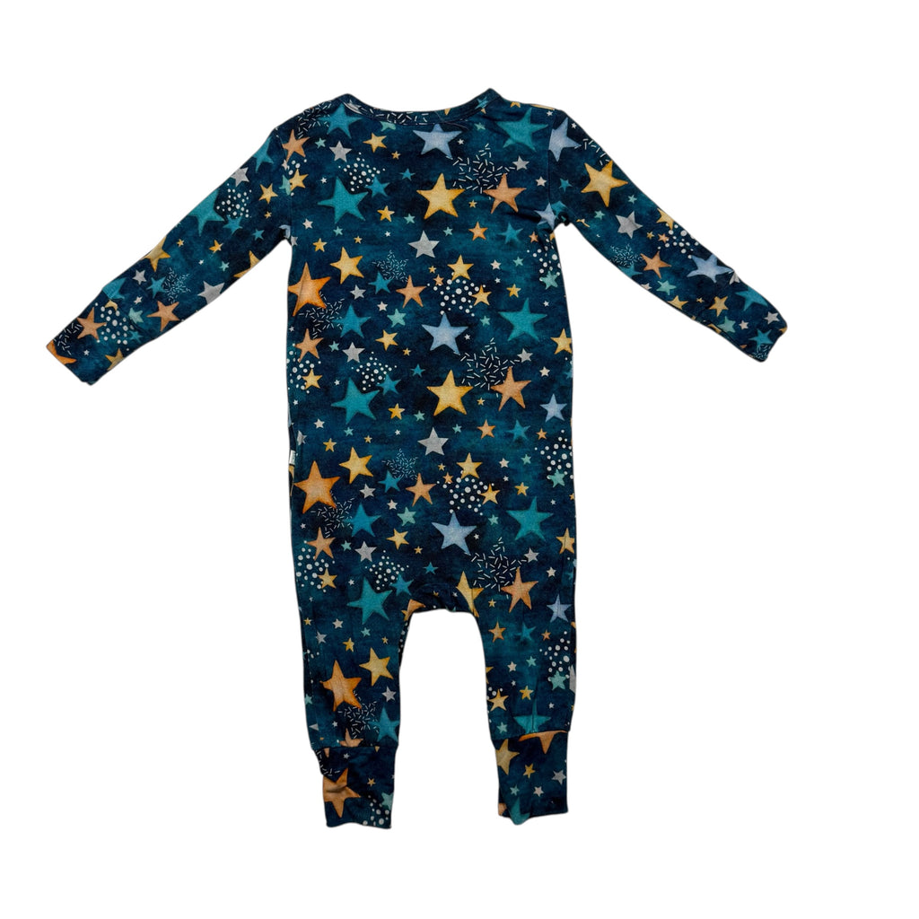 Posh Peanut Star Print One-Piece Romper - Navy - 9-12 Months - Ready Kids Canada