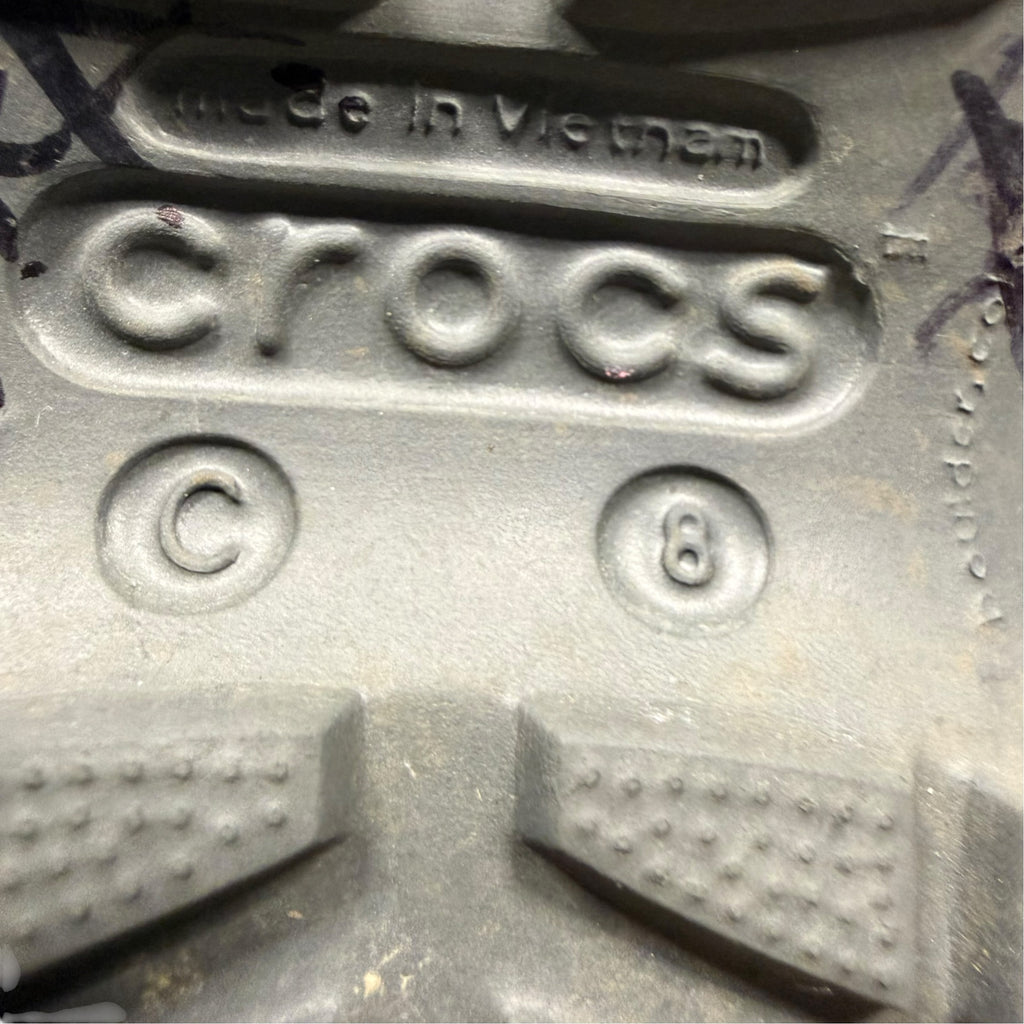 Crocs Kids' Rain Boots - Black Graffiti Print - Size 8 - Ready Kids Canada