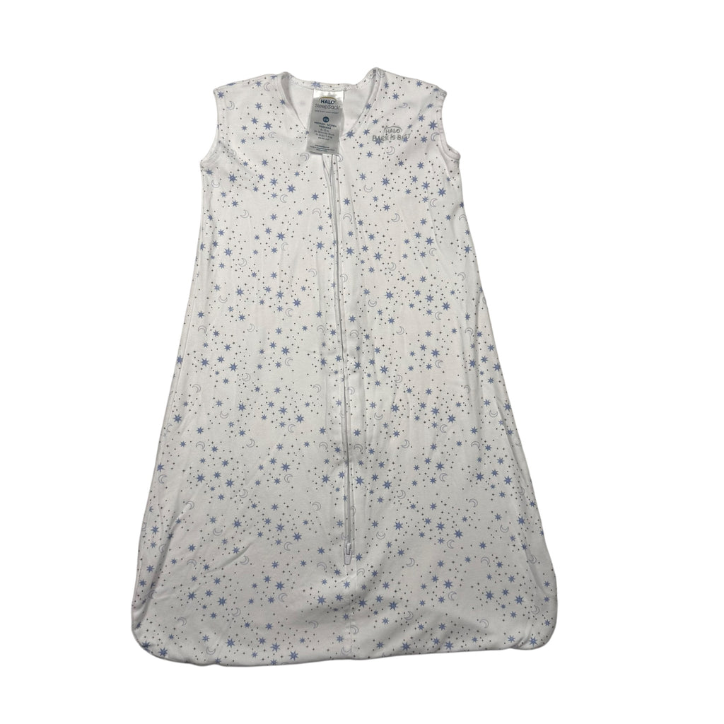 HALO SleepSack Cotton Wearable Blanket - White with Blue Stars - Medium (6-12 Months) - Ready Kids Canada