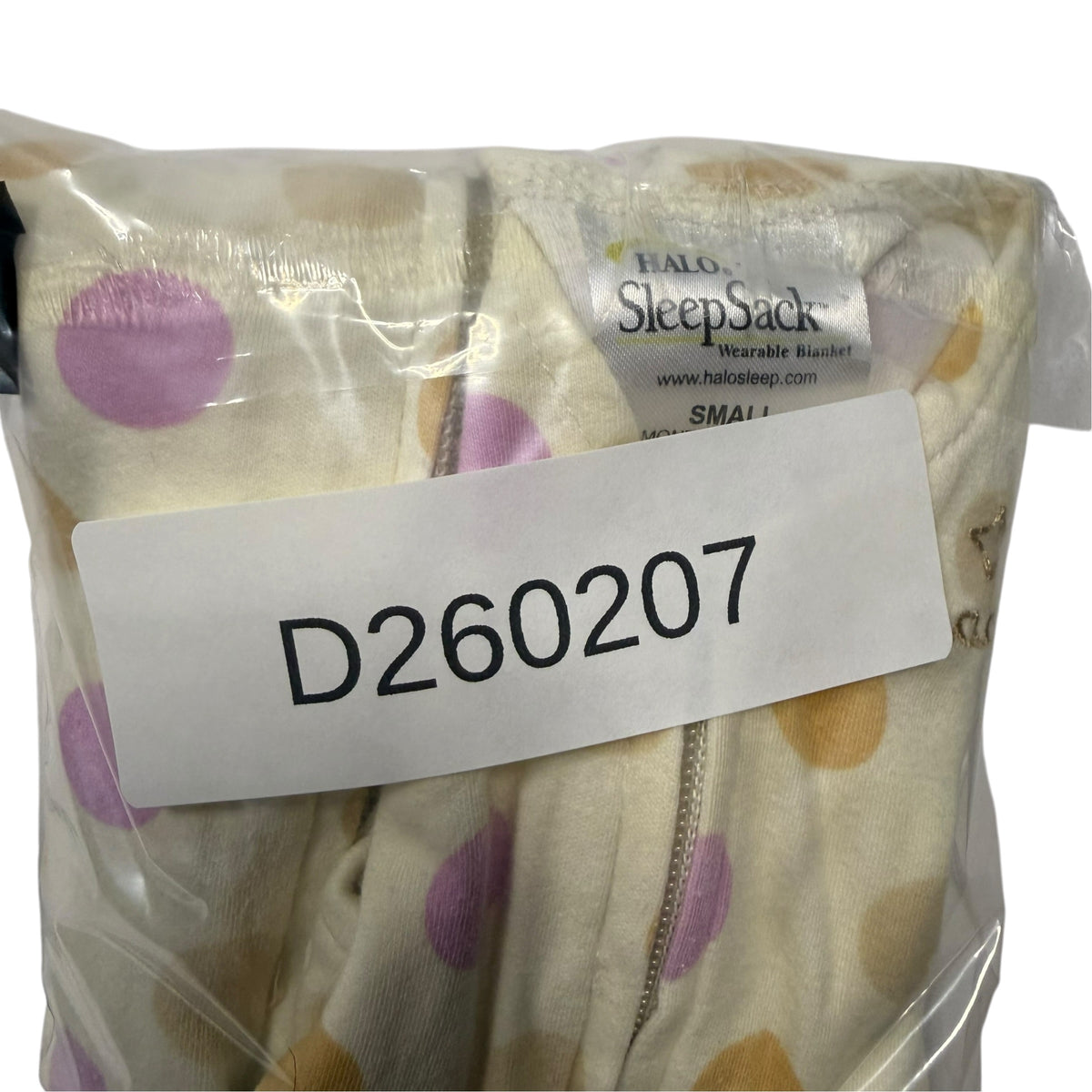 HALO SleepSack Cotton Wearable Blanket - Cream Polka Dot - Small (3-6 Months) - Ready Kids Canada