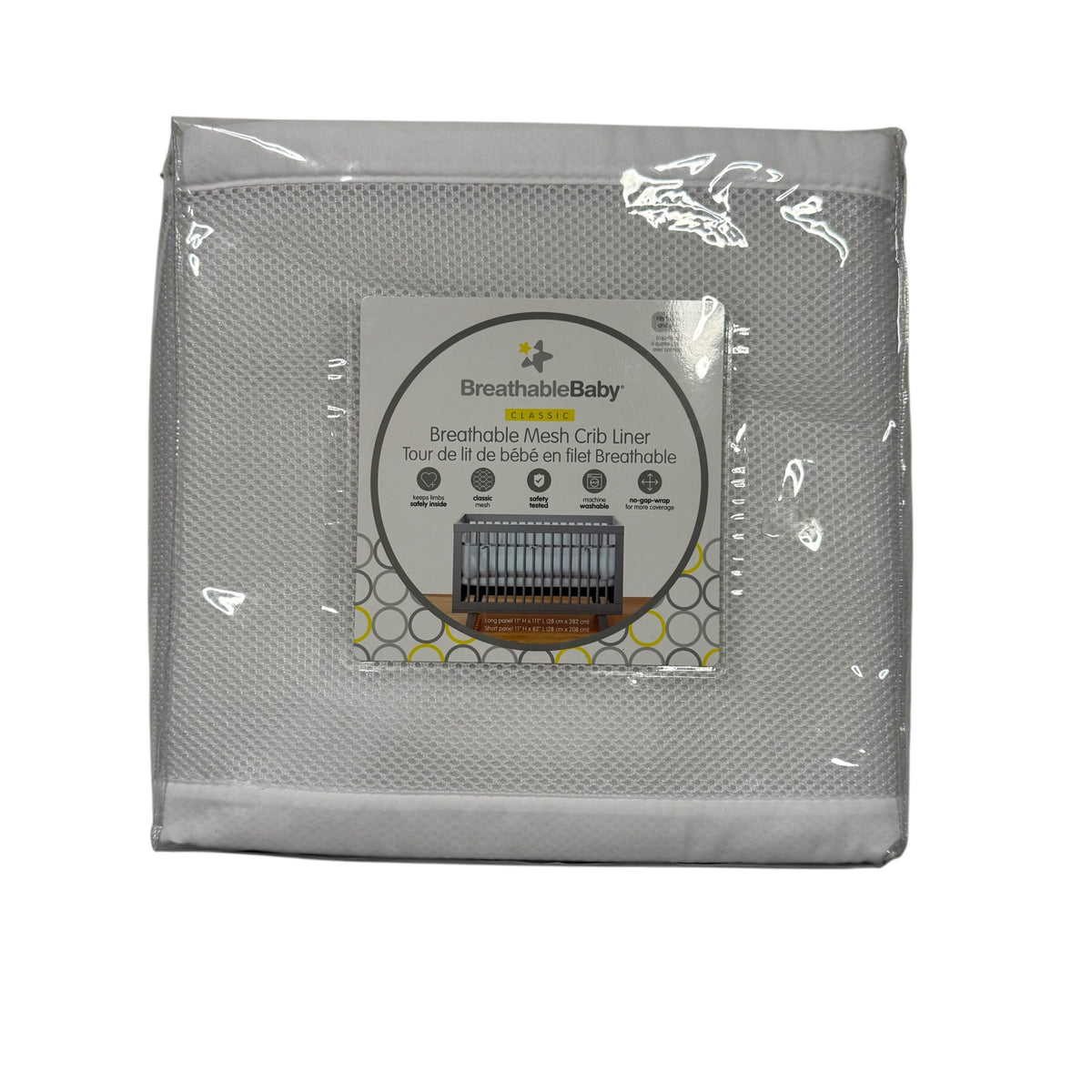 BreathableBaby Classic Breathable Mesh Crib Liner - White - New With Tags - Ready Kids Canada