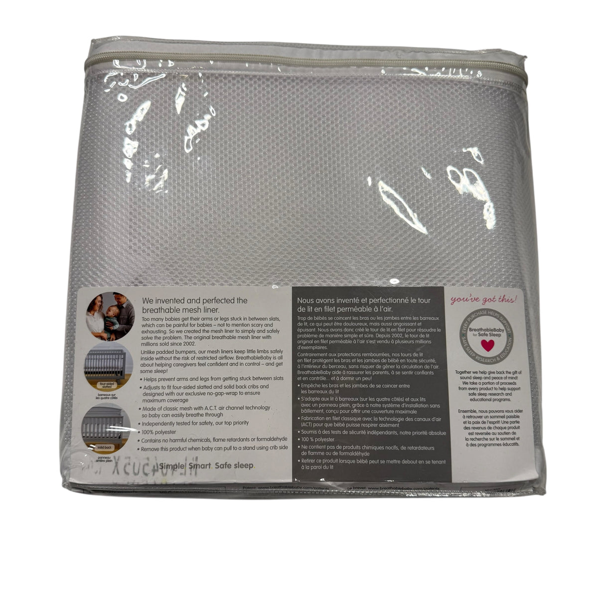 BreathableBaby Classic Breathable Mesh Crib Liner - White - New With Tags - Ready Kids Canada
