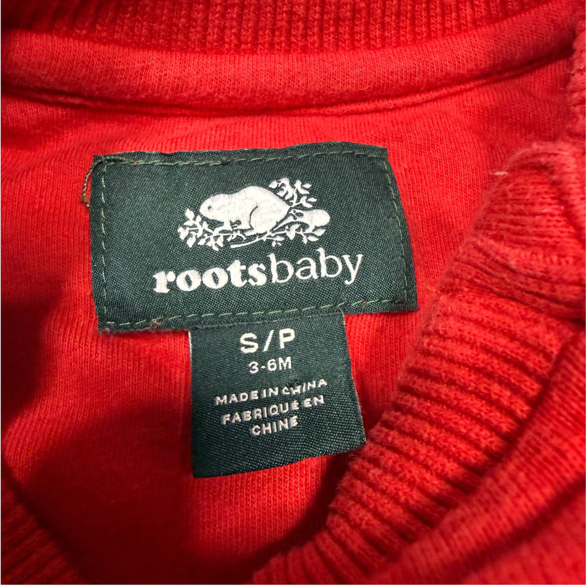 Roots Baby Cooper Beaver Zip Romper - Red - 3-6 Months - Ready Kids Canada