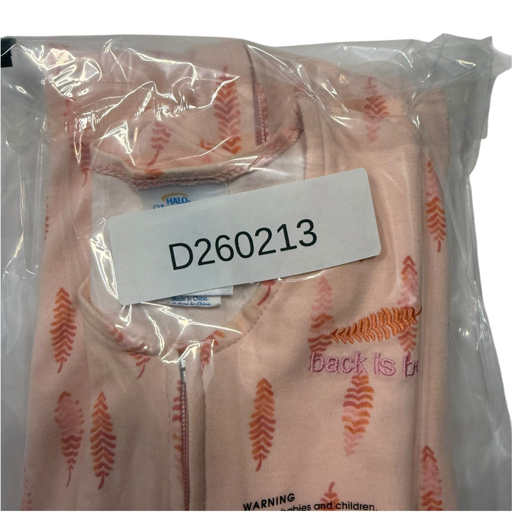 HALO SleepSack Cotton Wearable Blanket - Peach Feather Print - Large 12-18 Months - Ready Kids Canada