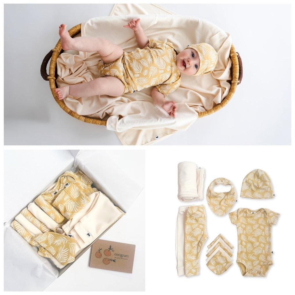 Bamboo Baby Capsule Gift Box | Palm Fronds & Cream - Ready Kids Canada