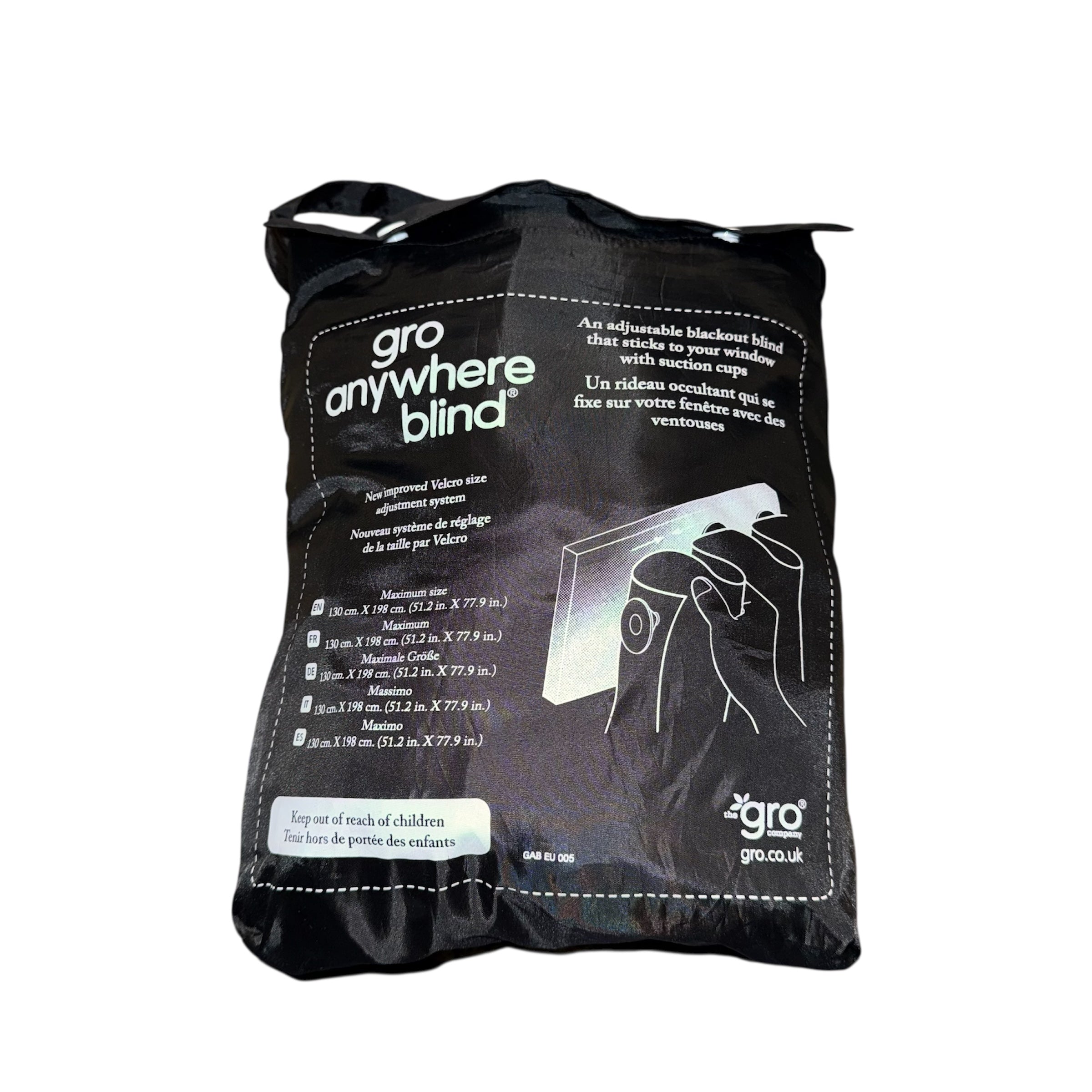 Gro Anywhere portable blackout blind for travel and nursery windows