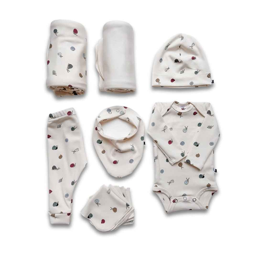 Bamboo Baby Capsule Gift Box | Ditsy Snails & Cream